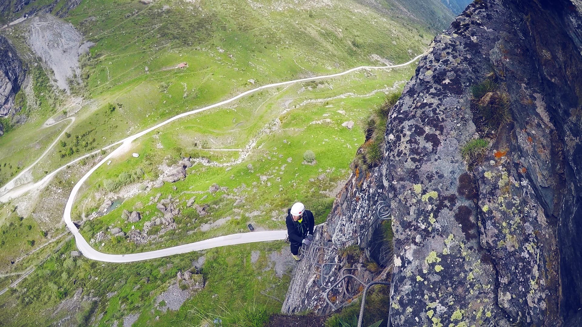 Via Ferrata Moiry via suspension bridge